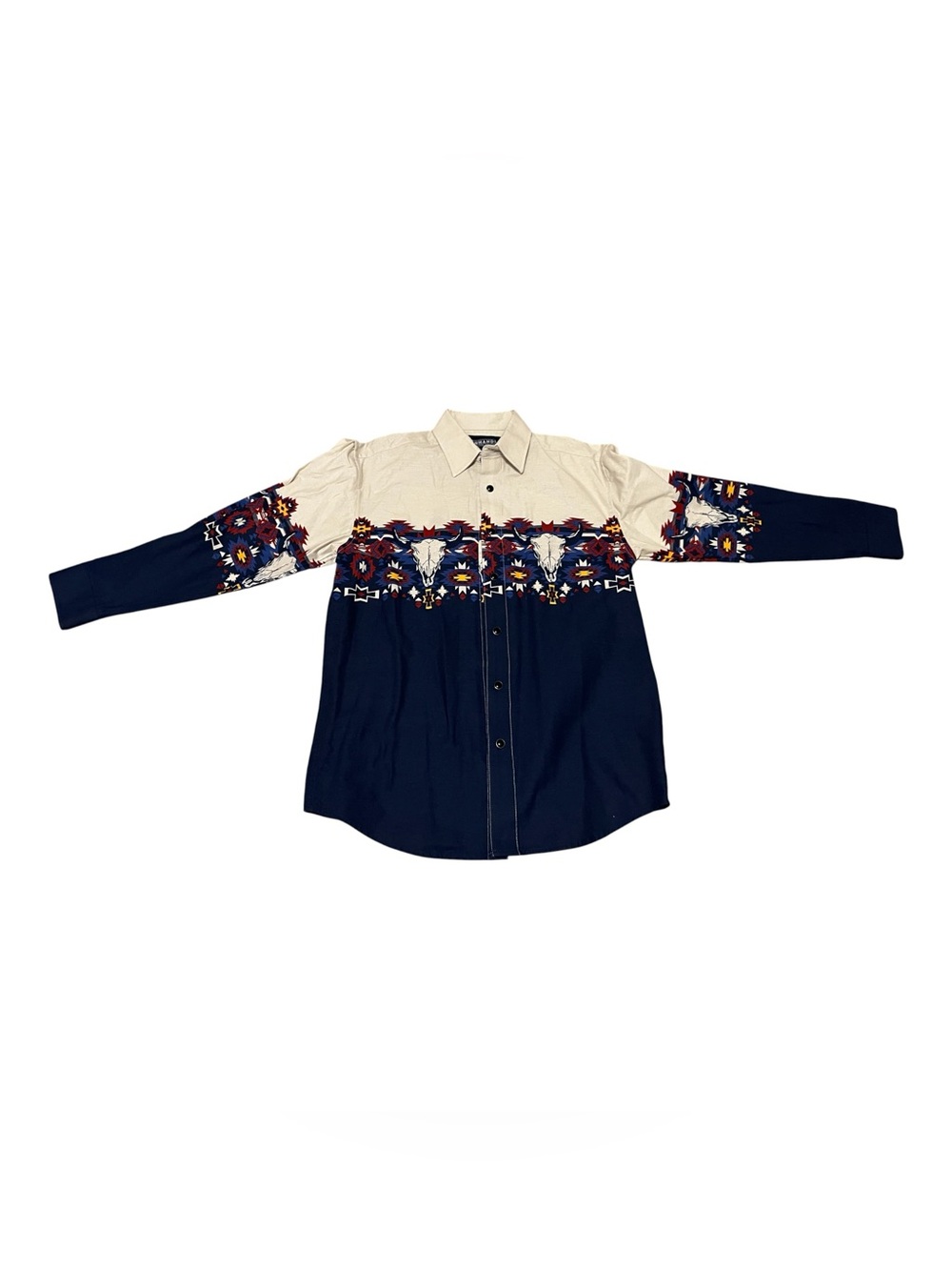 Panhandle Slim| Boys L|  Aztec Skull Western Shirt|Black Snaps| C0S3013